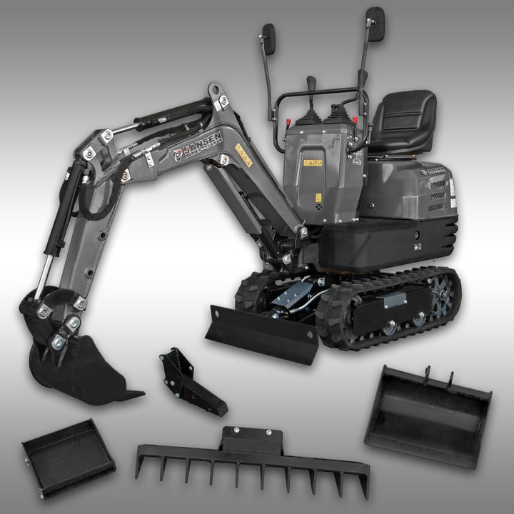 JANSEN MB-500 Komplett-Set, Mikrobagger mit Anbaugeräten